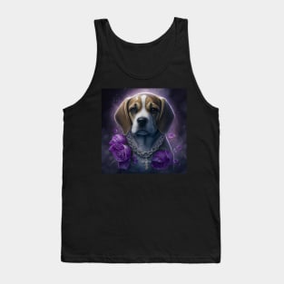 Beagle With Purple Roses Tank Top